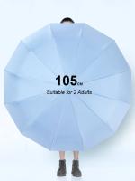 Paraguas automático grande de 24 huesos de Color sólido, luz plegable, gran formato, sombrilla para exteriores, protección UV, paraguas automático - details 7
