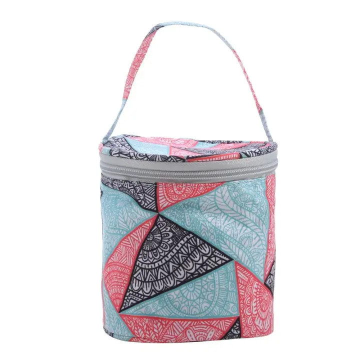 Bolsa de almacenamiento de hilo Redondo, organizador de hilo de lana portátil con cremallera, herramienta de tejido - 1