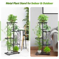 Estante de Almacenamiento para Plantas Metal Negro, Herramientas de Jardín y Guantes, 141 cm, Para Interior y Exterior, Escaleras para Plantas, para Balcón - details 65