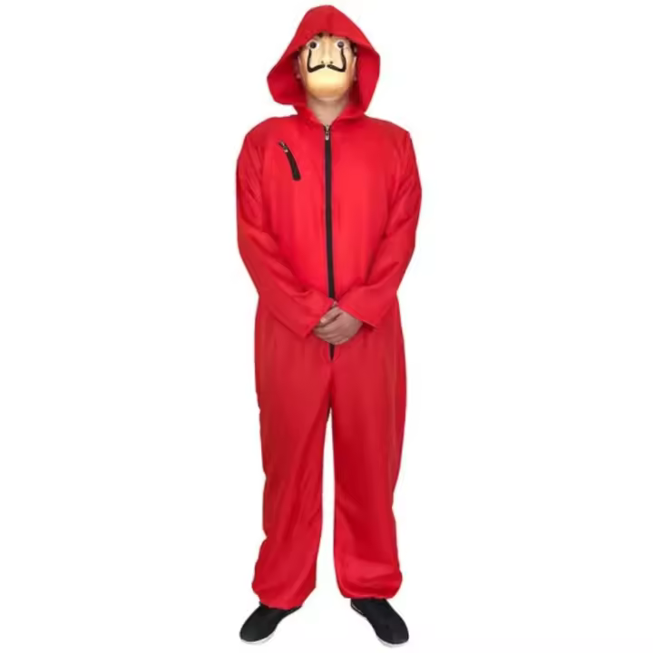 Disfraz de Halloween para niños y adultos La Casa De Papel Cosplay con conjunto de máscara - 1