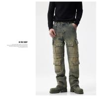 Vaqueros de moto con xes, ropa informal para hombre, moda Hip Hop Denim - details 6