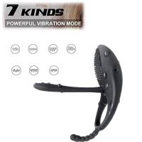 Empaque privado Vibrador Sexy de 7 velocidades Control remoto Anillo vibratorio Anillos de bloqueo de eyaculación precoz de silicona elástica Juguetes sexuales para hombres - details 2