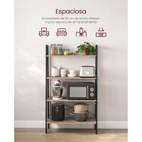 Estantería de 5 Niveles, Librería Industrial, Fácil de Montar, para Salón, Dormitorio, Cocina, Marrón Rústico y Negro LLS45X - details 32