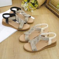 Estilo de suela suave al aire libre para mujer, novedad de verano, sandalias elásticas con diamantes de imitación - details 7