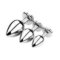 Corazón 3 tamaños de acero inoxidable cristal extraíble Butt Plug estimulador juguetes sexuales anales consolador masajeador de próstata - details 4