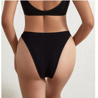 Tanga de algodón acanalado sin costuras para mujer, bragas de Bikini de cintura baja simples, ropa interior deportiva para niñas - details 15