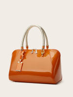 Bolsa de almohada de charol 2025 primavera y verano nuevo bolso brillante bolso nupcial moda de alta gama de un solo hombro oblicuo span bolso de las mujeres. - details 12