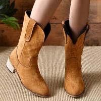 Botas medianas, botas cortas puntiagudas, vaqueras, occidentales, casuales, retro, moda versátil, botas de mujer - details 4