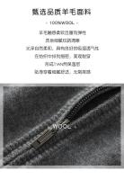 Otoño e Invierno suéter de cachemira pura para hombre cuello medio alto tejido con cremallera forro polar abierto Top de Color sólido - details 8