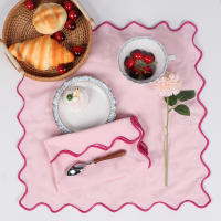 Servilletas de algodón bordadas de un solo lado, manteles individuales lavables, decoración navideña para mesa de boda, Hotel y hogar, 2 piezas/4 piezas - details 2