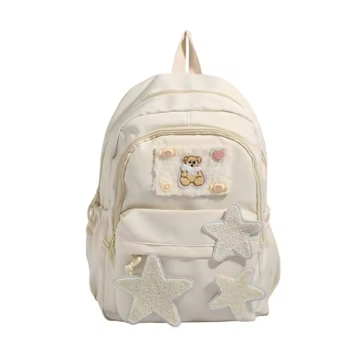 Mochila para mujer, estilo nuevo, bonita, estilo coreano, para niña, bolso escolar, suave, con forma de estrella y gran capacidad. - 1