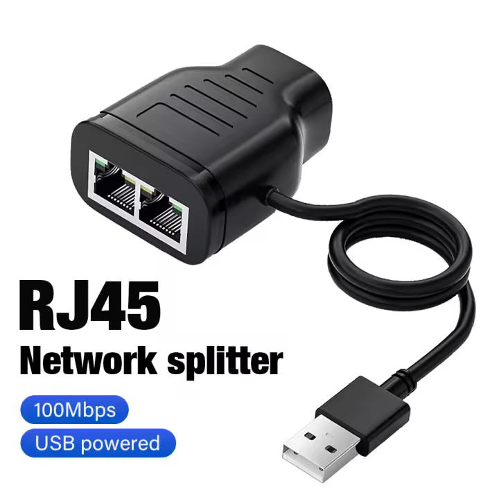 Nephy RJ45 Divisor Adaptador de Red Ethernet 1 a 2 Extensor de Red de Internet - 1