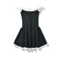 - Vestido Formal de Mujer 2025 con Volantes, Cuello y Tirantes, Color Pure Desire Wind Collision, . - details 2