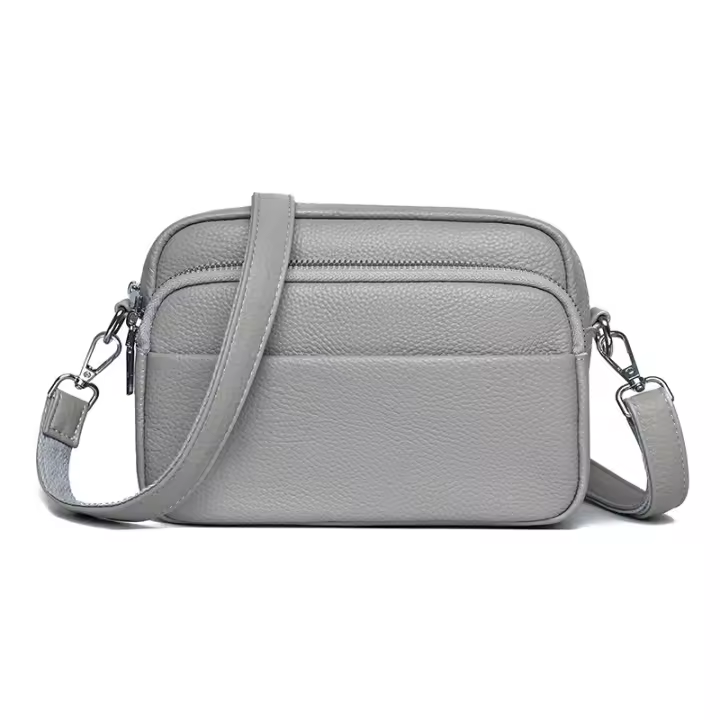 Mini Bolso Cuadrado de Cuero con Doble Correa y Cadena Ajustable - 1