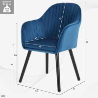 Silla de Comedor Estilo Vintage Juego de 1, Silla Cocina, Silla Nordica con Respaldo y Reposabrazos, Tela Pana, Estructura de Madera, Sillas para Tocador, Escritorio, Crema, EZS26cm-1 - details 47
