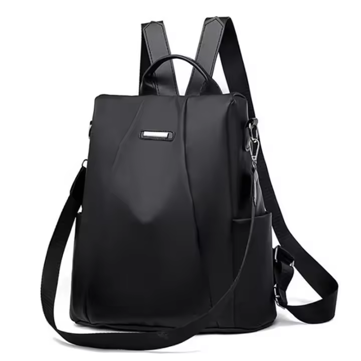 Nueva moda, gran capacidad, nailon desmontable, Color sólido, ligero, impermeable, correa para el hombro, mochila multifuncional para mujer - 1