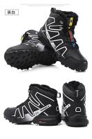 Botas de senderismo impermeables de cuero para hombre, botines de nieve para exteriores, zapatos de entrenamiento de senderismo de felpa, zapatos deportivos de senderismo, invierno, nuevo - details 12