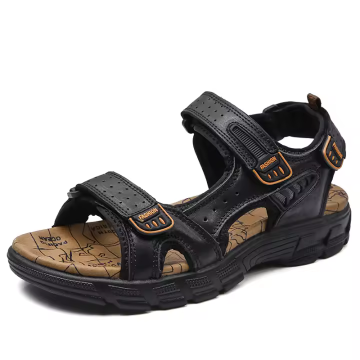 Sandalias cómodas de verano para hombre, zapatos suaves para playa y exterior, transpirables, informales de cuero. - 1