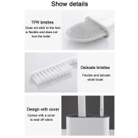 Cepillo de baño de silicona con caja de soporte, juego de soporte TPR montado en la pared, artefacto para el hogar, accesorios de herramientas de limpieza diaria para baño - details 4