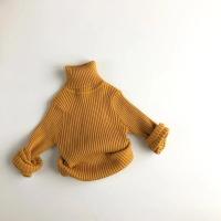 Suéteres de invierno para niños y niñas, jersey corto a cuadros liso, prendas de punto de cuello alto, ropa para niños - details 21