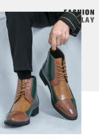 Zapatos de cuero de caña alta de negocios de costura de moda - details 8