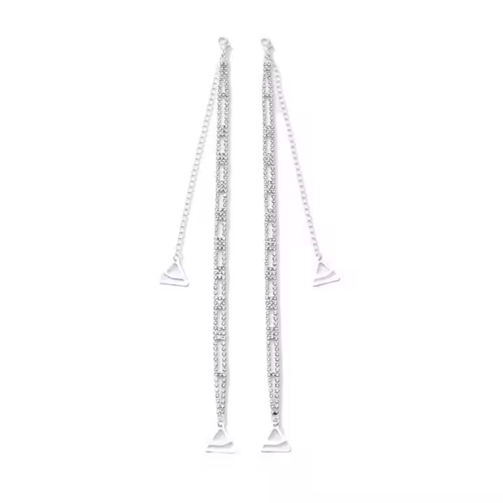 Tirantes de sujetador con diamantes de imitación de cristal, correas de ropa interior aniti-deslizantes ajustables de doble capa, ropa hueca, ropa íntima, correas de hombro para sujetador - 1