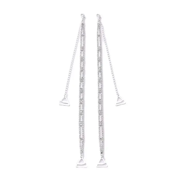 Tirantes de sujetador con diamantes de imitación de cristal, correas de ropa interior aniti-deslizantes ajustables de doble capa, ropa hueca, ropa íntima, correas de hombro para sujetador - 1