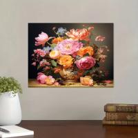 RUOPOTY-pintura acrílica por números con Marco, cuadro de flores coloridas, decoración del hogar - details 1