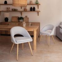 Pack de 2 sillas Acolchadas y tapizadas en Tela para salón, Comedor o Dormitorio - details 1
