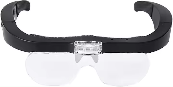 Lupa de gafas con 4 lupas desmontables, lupa recargable por USB, lupa de lectura con luz LED - 1