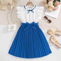 Falda Plisada de Khaki para Niñas Mangas de Pétalo Blanco Estilo Preppy para Cumpleaños - details 44