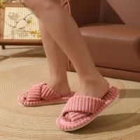 Zapatillas cruzadas de algodón, zapatillas de algodón afelpado respetuosas con la piel para el hogar de las mujeres - details 12