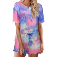Conjunto de pijama Tie Dye para mujer, ropa de dormir para estar por casa, 2 piezas - details 1
