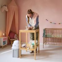 Bañera Cambiador Bebé 2 en 1, 0-12 M (máx 11 kg), Fácil de Mover 4 Ruedas con Freno, Múltiples Compartimentos Almacenamiento, Colchón Cambiador Acolchado, Fácil Drenaje, Gris Mist - details 22