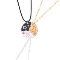 Lovecryst 3 unids/set sol luna estrella colgante collar mejor amigo Bff amistad pareja collar joyería de moda - details 1