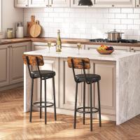 Juego de Taburetes de Bar de Metal y Madera Altos de Cocina con Resalto - details 3
