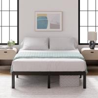 150x190 cm - Altura 36 cm con almacenamiento debajo de la cama - Estructura de cama de plataforma de metal con soporte de listones de acero - Negro - details 0