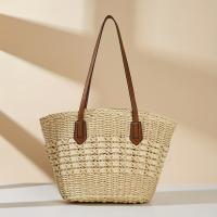 Bolsos de mano de paja tejidos, bolsos de playa de verano de un solo hombro para mujer, bolso de vacaciones tejido - details 5