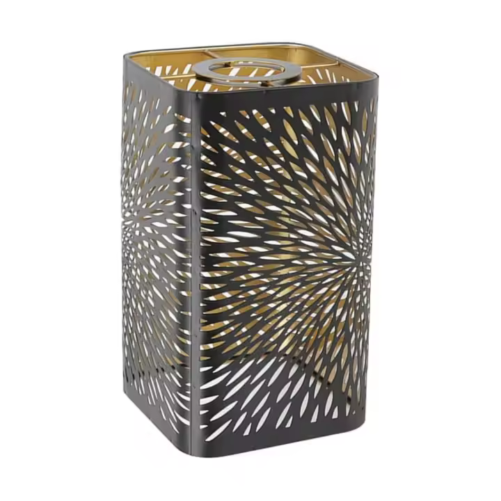 Lámpara de mesa desmontable moderna hueco de hierro forjado, cubierta para portalámparas E27 E26, 20x12x12cm - 1