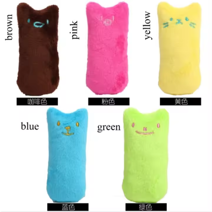Juguete para mascotas de 2 uds., juguete para gato con pulgar de expresión bonita, juguete de peluche interactivo para mascotas - 1