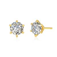 Pendientes de Moissanita de Oro Amarillo 18K Brillante D VVS1 Monolito para Mujeres - details 3