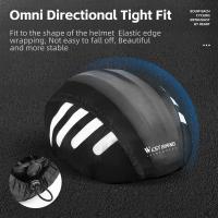 Gorros de bicicleta con cordón, cubierta de lluvia con tira reflectante, a prueba de viento, impermeable, Universal para cascos de ciclismo - details 7
