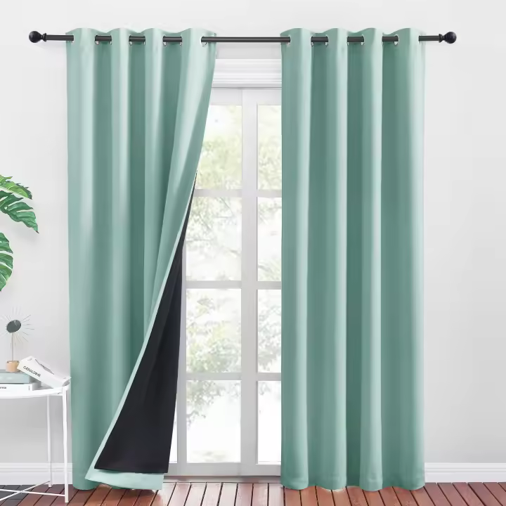 Cortinas Modernas para Salón, 2 Piezas, Opacas con Persianas, Aislantes, Frío y Calor - 1