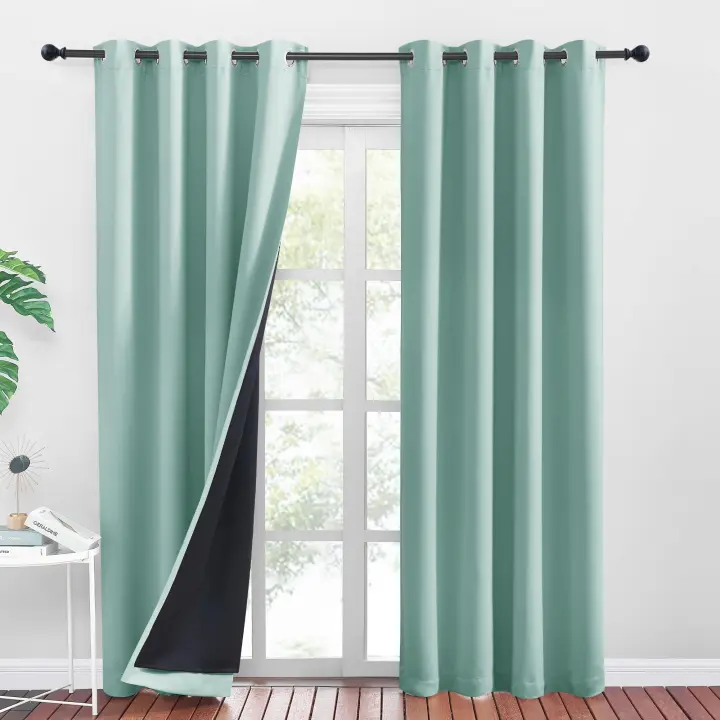 Cortinas Modernas para Salón, 2 Piezas, Opacas con Persianas, Aislantes, Frío y Calor - 1