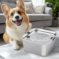 Cuenco de agua para perros de 3 L/0,8 galones, sin derrames, cuenco de agua lento sin derrames de acero inoxidable para perros, cuencos de agua para perros sin salpicaduras para razas grandes y medianas - details 5