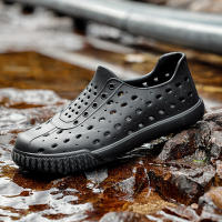 Al aire libre pareja agujero zapatos vadear tendencia de ocio sandalias de playa de los hombres y las mujeres transpirable suela suave hueco zapatos de lluvia - details 11