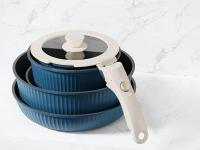RIOVARM Inducción Juego de ollas y sartenes con asas Desmontables, Apilable Antiadherente Granito Sartenes y ollas con Tapas, Ahorro de espacio, Juegos de sartenes, Sin PFOA, Sartén - details 4
