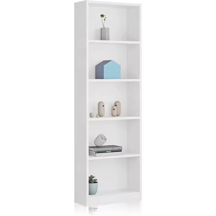 Estantería Vertical para Jóvenes 6 Baldosas, Diseño I-Joy, Acabado en Blanco Artik, Medidas 180 cm x 52 cm x 25 cm - 1