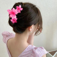 Pinza Para El Cabello De Moda Con Diseño De Flor De Huevo Acrílico Para Mujeres Y Niñas Accesorios De Pelo Para La Playa De Verano Accesorios De Cabeza Sweet - details 7