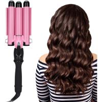 Tubo de pelo digital Triple LCD, Dispositivo de rizado de pelo, Calentamiento rápido, Ceramica para el cabello - details 1